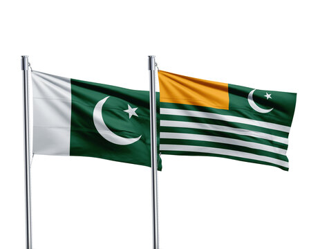 Kashmir flag 3d illustration for Kashmir solidarity day