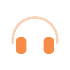 Headphone Icon with Solid Color