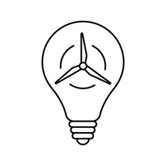 lightbulb with wind turbine icon vector