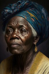 African senior woman. This image was created with generative AI