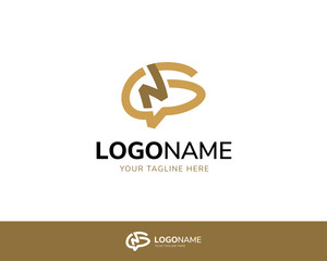 Creative Letter GN with brain logo concept