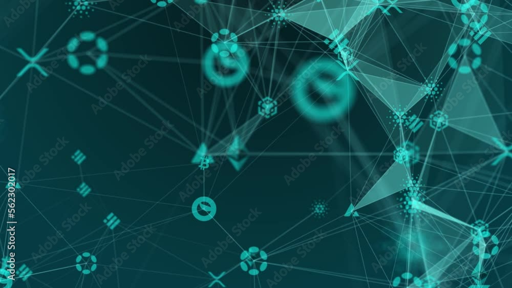 Poster abstract digital connection moving dots and lines. technology background. network connection structu