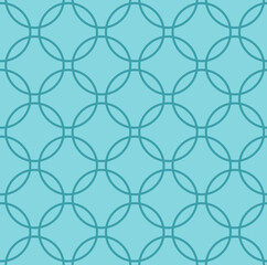 Blue Interlocking Circles Tiles Pattern  Background	