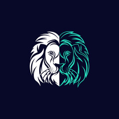 Vector lion head logo design
