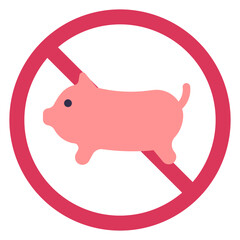 ban food contain with pork illustration
