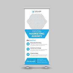 Fototapeta premium Corporate modern business roll up banner design template, vertical, abstract, pull up design, modern x banner template