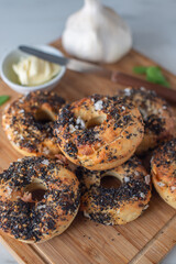 home made Bagel with poppy seeds 