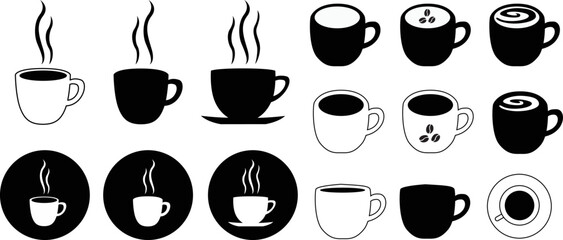 Coffee cup set icon