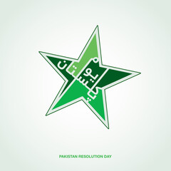 March written in Urdu for 23 March Pakistan Day. Happy Pakistan's Resolution Day 23rd March. Vector 