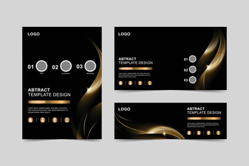 Abstract gold pattern banner design template, shining gold background, luxury style