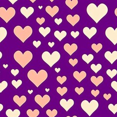 Regular pattern on violet background, seamless hearts pattern, tileable Valentine texture asset, part of Hearts_Textures_Collection, Generative AI