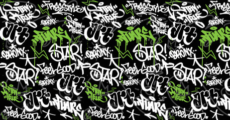 Abstract graffiti art background with scribble throw-up and tagging hand-drawn style. Street art graffiti urban theme for prints, patterns, banners, and textiles in vector format.