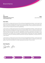 Modern Creative & Clean business style letterhead design of your corporate project with purple & pink color.
