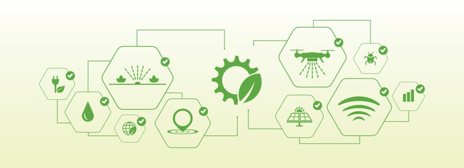 smart farming icons on white background	