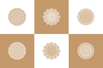 Mandala Flower Art Logo Background Design