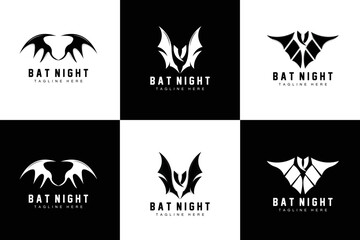 Fototapeta na wymiar Bat Logo, Night Flying Animal Icon, Company Vector,Halloween Template