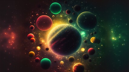 Fototapeta na wymiar Abstract planets and space background. Legendary space background.