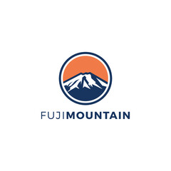 Fuji Mountain Logo Design Vector Illustration