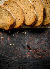 Pieces of rye bread.