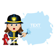 Firefighter with different poses