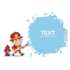 Firefighter with different poses