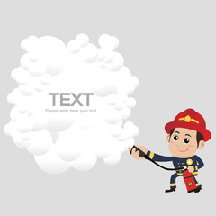 Firefighter with different poses