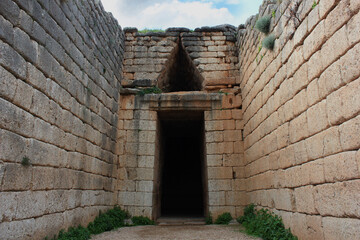 Tholos tomb of Atreus or Agamemnon in the ancient Greek city Mycenae, Peloponnese Greece