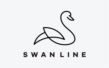 swan logo line creative design modern simple