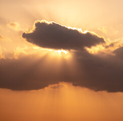 Sky with clouds at sunset.