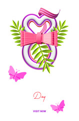 Obraz premium International women's day 8 march 3d render cutout