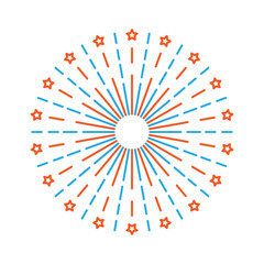 Obraz premium Flat New Year Fireworks