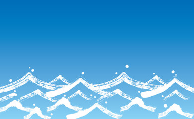 背景素材　和風　筆　波　海