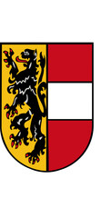 Naklejka premium Landeswappen Salzburg, Salzburg, Land Salzburg, Salzburger Wappen, Stilisiertes Wappen, österreichische Bundesländer, Bunderländer, Wappenschild, Bundesländer Wappen