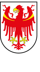 Südtirol, Landeswappen Südtirol, stilisiert, Südtiroler Wappen, Wappenschild, Stilisiertes Wappen