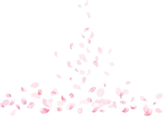 水彩　風に舞う桜の花びらフレーム、背景