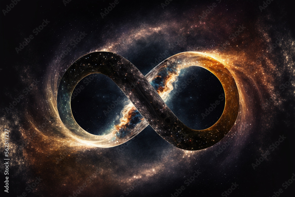 Wall mural generative ai illustration of reincarnation as infinity of universe