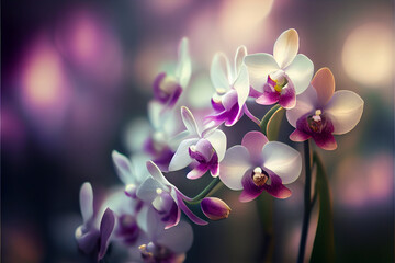 Fototapeta na wymiar Blurred orchid background. generative ai