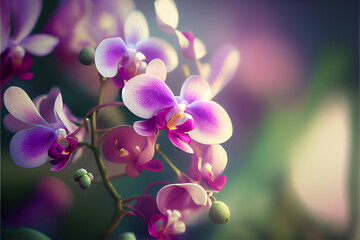 Fototapeta na wymiar Blurred orchid background. generative ai