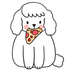 Cartoon cute character white dog vector.