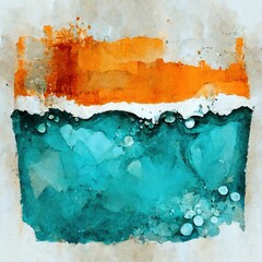 turquoise orange abstract geometric pattern