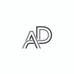 penggabungan huruf a dan d, vector art.