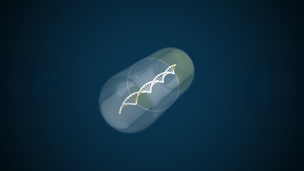Pill with DNA medical concept
