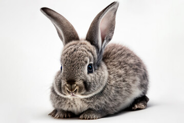 Obraz premium Flatlay picture of brown baby rabbit created with Generative AI technology