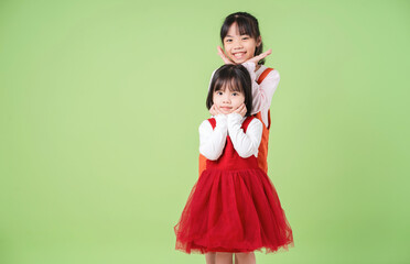 Image of young Asian child on background