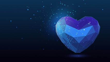 Valentine concept of love and technology with plexus