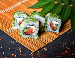 Sushi Roll rice with dill
