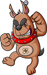 The angry dog ready to fight