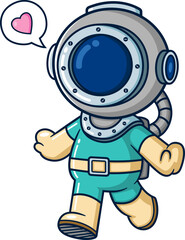 The diver dancing in romantic moment