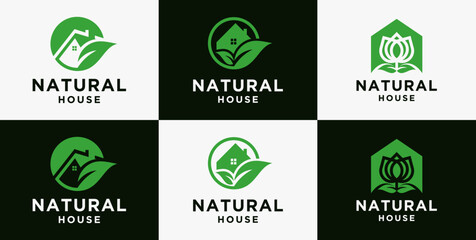 abstract house design, vector green house design, eco-friendly house with nature concept