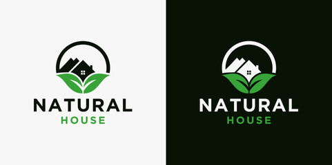 abstract house design, vector green house design, eco-friendly house with nature concept